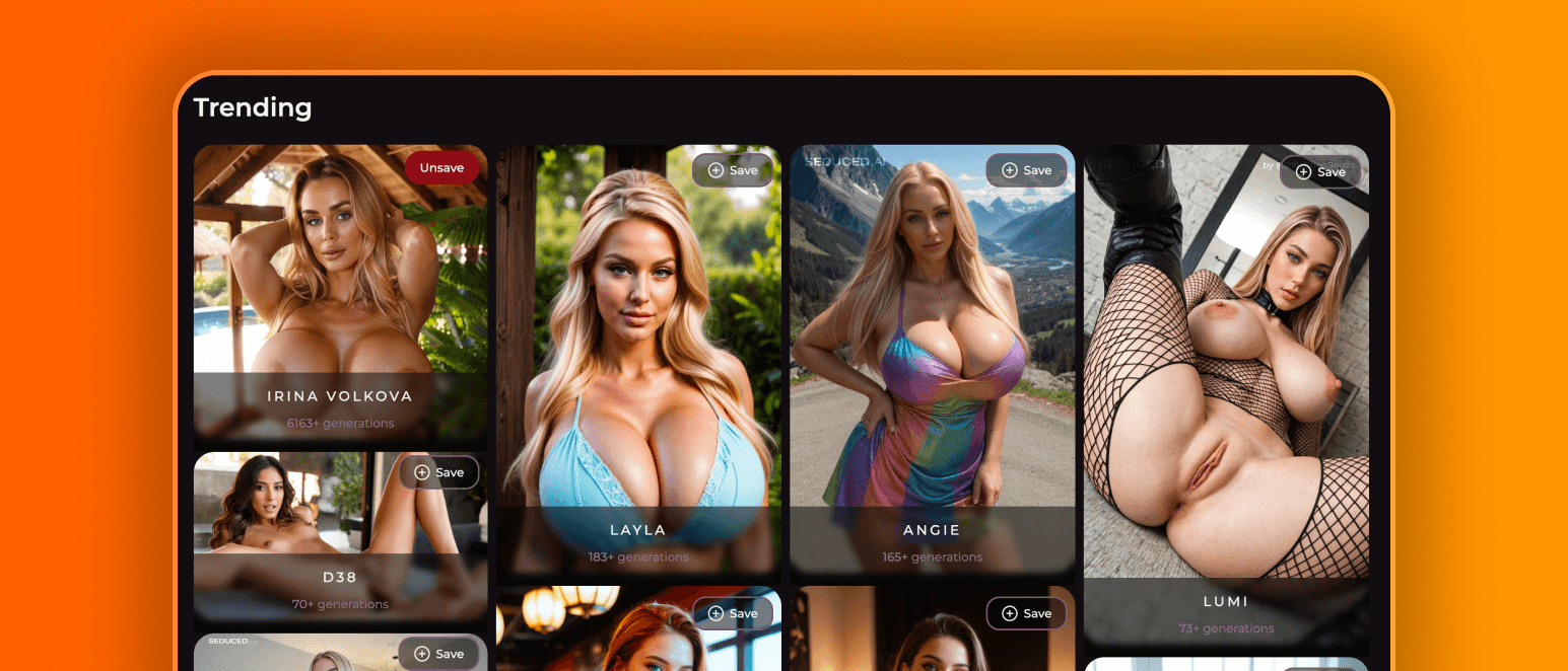 AI models you can choose from inside Seduced AI